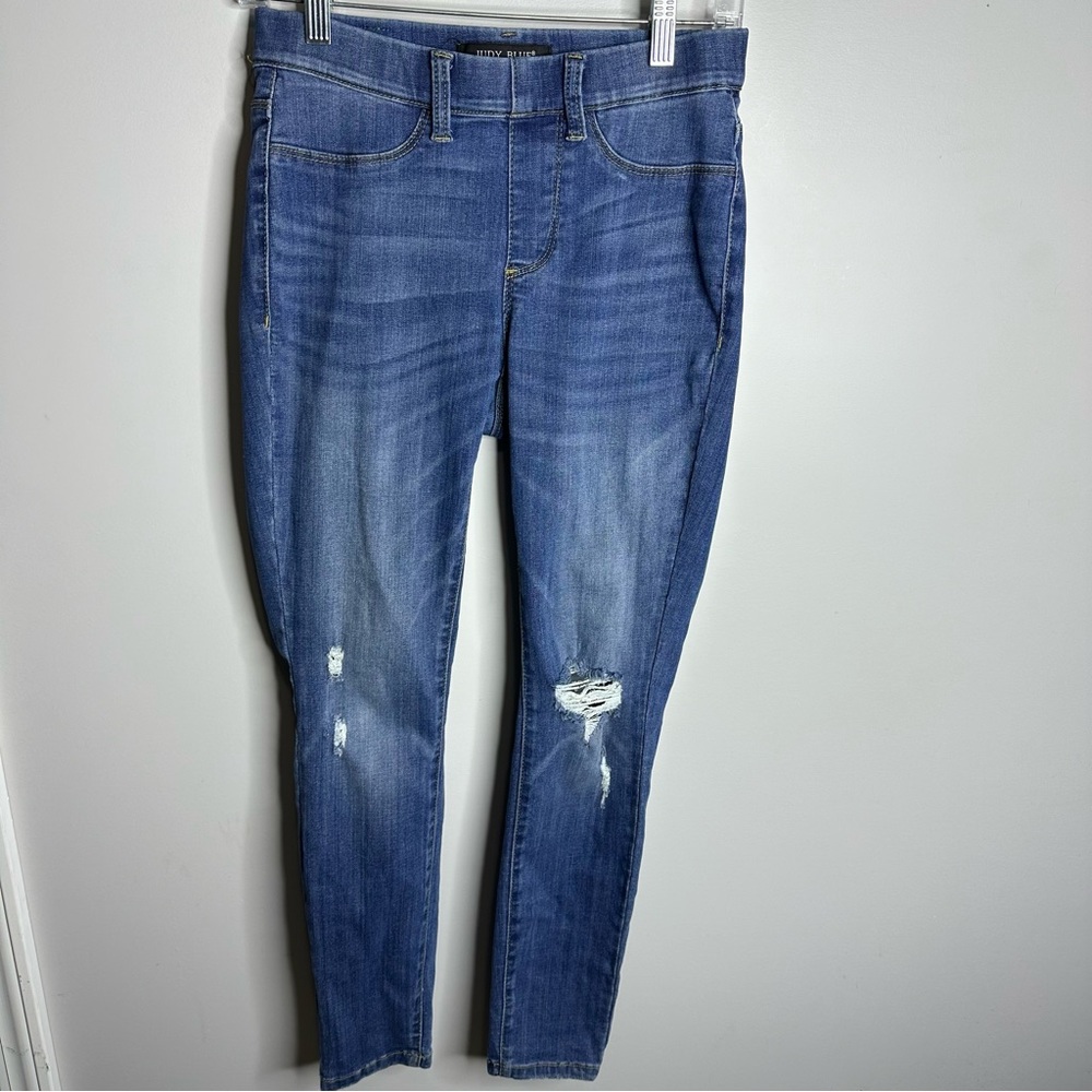 Judy Blue Size 3/26‎ High Waisted Distressed Skinny Fit Pull On Jeans Stretch